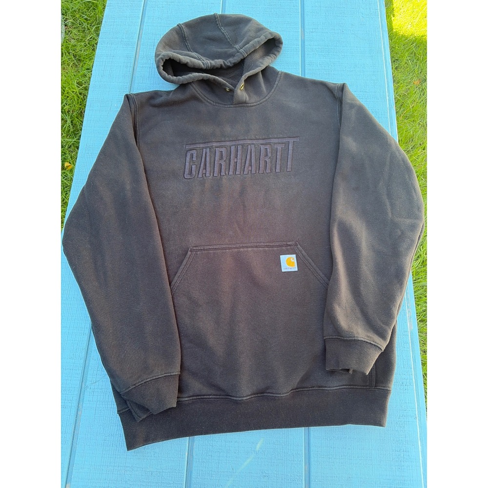Carhartt Mens Loose Fit Graphic Hoodie Black Fleece Sweatshirt TS5982-M M